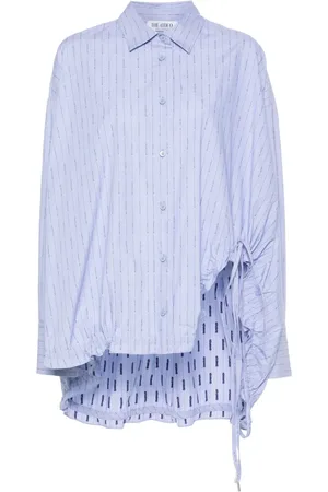 The Attico Logo-print striped shirt