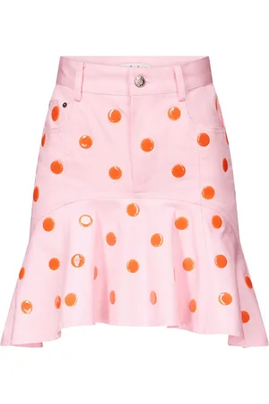 AREA Polka dot-print ruffle-hem skirt