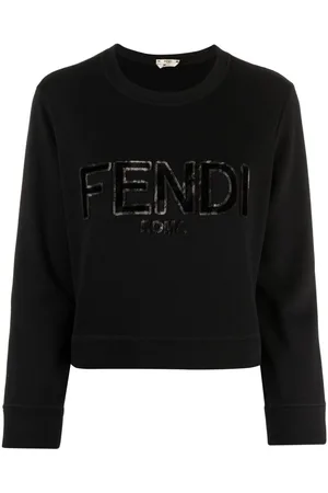 FENDI FF-Vertigo Jacquard Sheer-Jersey Bodysuit in Black