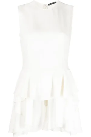 Alexander McQueen 2010s asymmetric peplum hem blouse