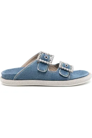 LE SILLA Pool Side crystal-embellished buckle slides