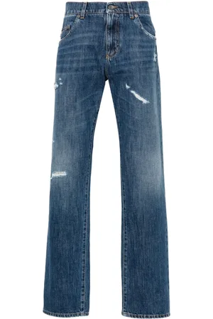 Dolce & Gabbana Distressed straight-leg jeans