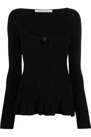 Serafini Logo-plaque ribbed-knit top