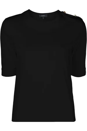FAY Epaulettes-detailed piqué-weave T-shirt