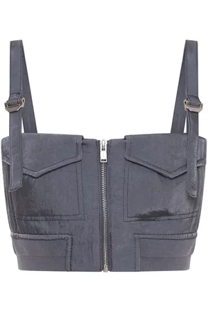 DION LEE Aviator cropped bustier top