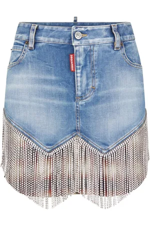 Dsquared2 Layered mid-rise denim skirt