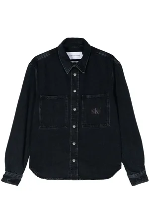 Calvin klein black cheap denim shirt