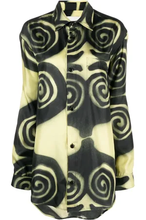 Nanushka Sabrin spiral-print silk shirt