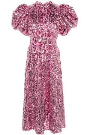 ROTATE Sequinned open-back midi dress