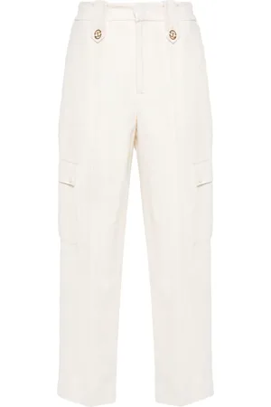 Twin-Set Logo-plaque twill trousers