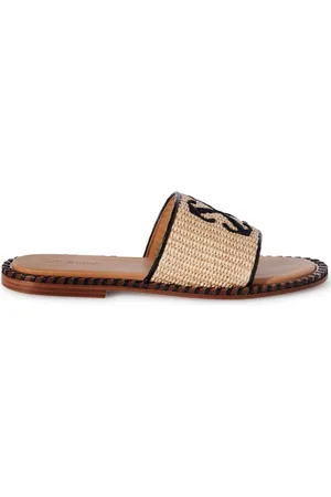 OFF-WHITE Twist Arrow raffia slides