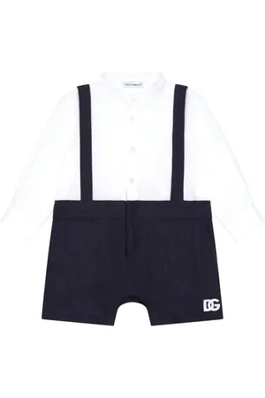 Dolce & Gabbana Logo-appliqu?? linen romper