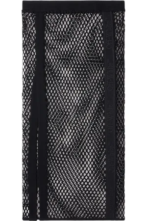 OFF-WHITE Logo-tape mesh skirt