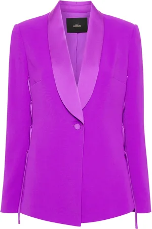Twin-Set Side-lace-up crepe blazer