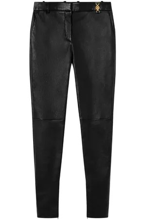 VERSACE Medusa-plaque leather trousers