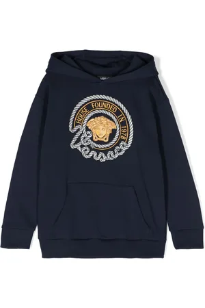 VERSACE Medusa Head-embroidered cotton hoodie
