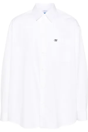 OFF-WHITE Logo-embroidered cotton shirt
