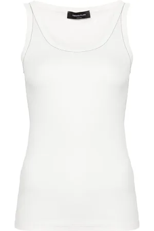 Fabiana Filippi Chain-detailed ribbed tank top