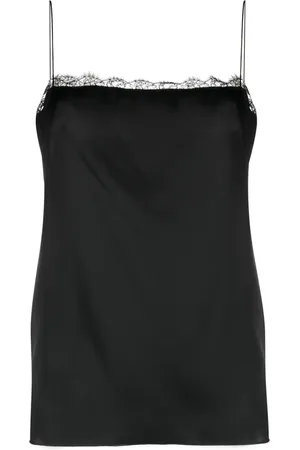 Serafini Lace-trim satin blouse