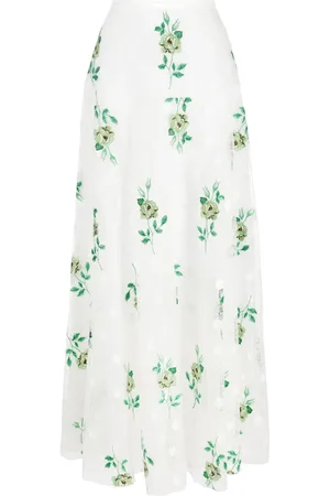 Giambattista Valli Embroidered macram?? maxi skirt