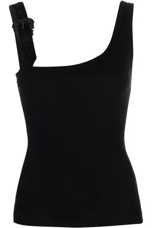 VERSACE Buckle-embellished ribbed top