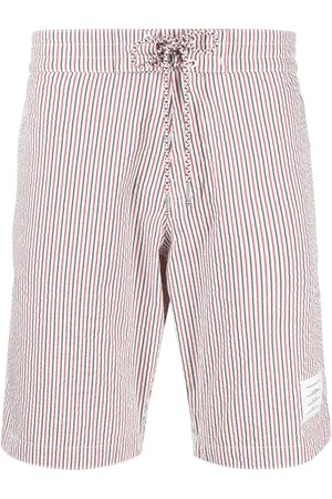 Thom Browne Seersucker stripe-print swim shorts