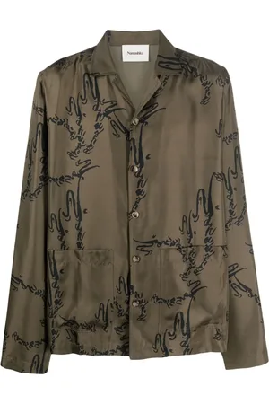 Nanushka Abstract-print silk shirt