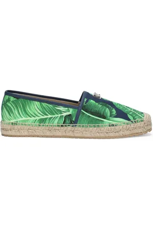 Dolce & Gabbana Leaf-print canvas espadrilles