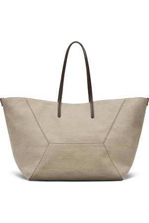 Brunello Cucinelli Trapeze-body cotton-blend tote bag