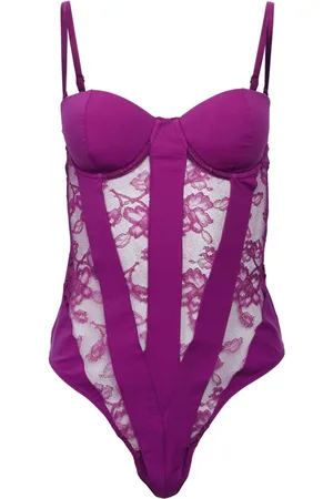 FLEUR DU MAL Cupped lace bodysuit