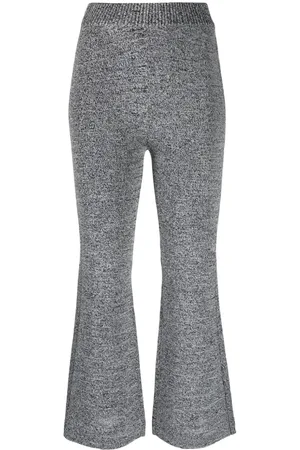 Ganni Mélange cropped flared trousers