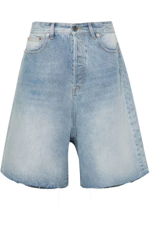 Vetements Mid-rise wide-leg denim shorts