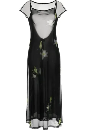 Puppets and Puppets Diego lily-print mesh maxi dress