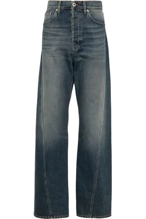 Lanvin Straight-leg twist-detailed cotton jeans