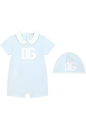 Dolce & Gabbana Logo-print cotton romper and beanie set