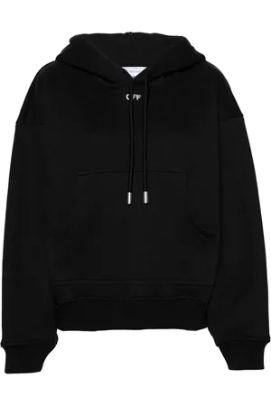 OFF-WHITE Logo-embroidered cotton hoodie