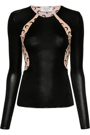 Marine Serre Crescent Moon-print draped top