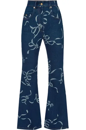 Nina Ricci Graphic-print long-length flared trousers