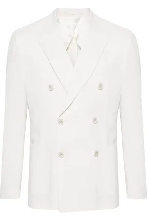 LARDINI Floral-brooch double-breasted blazer