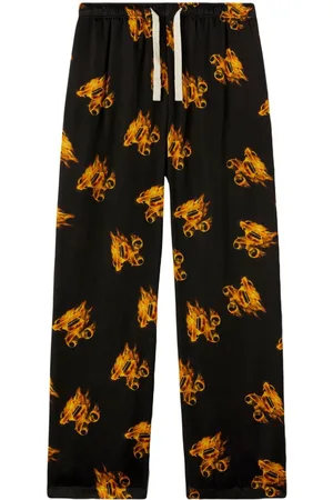 Palm Angels Burning monogram-embroidered track pants