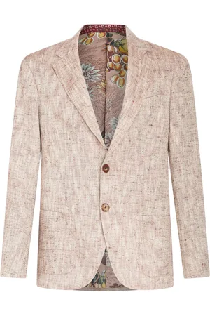 Etro Mélange-effect single-breasted blazer