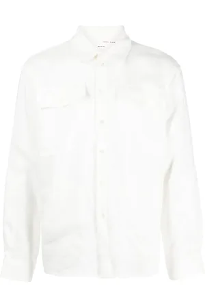 ISABEL BENENATO Flap-pocket panelled linen shirt