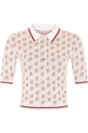 Paco rabanne Monogram-jacquard short-sleeve top