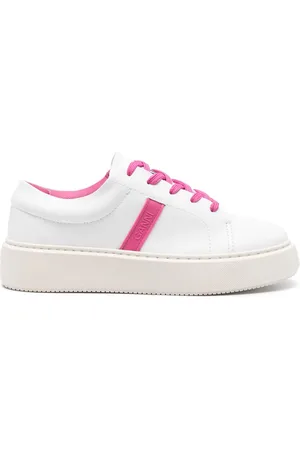 Ganni Logo-embossed leather sneakers