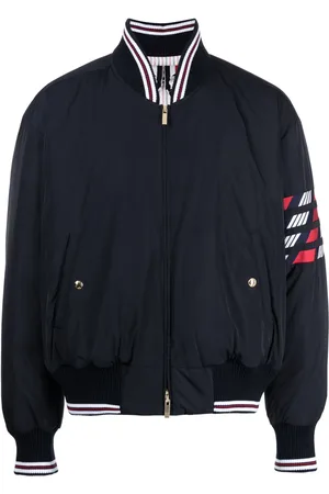 Thom Browne 4-Bar stripe puffer bomber jacket