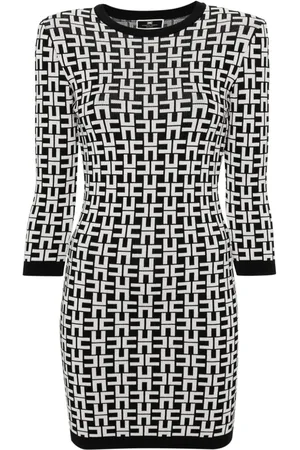 Elisabetta Franchi Logo-jacquard knitted minidress