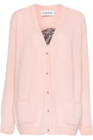 Lanvin Intarsia-logo V-neck cardigan