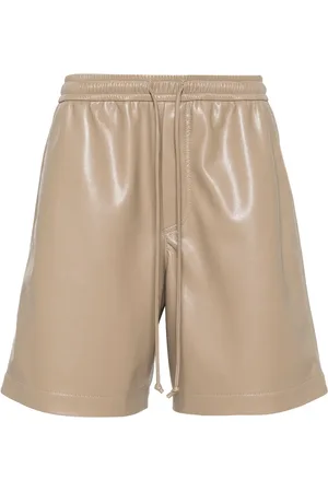 Nanushka Elasticated-waist faux-leather shorts