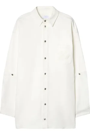 OFF-WHITE 90s logo-appliqué cotton shirt