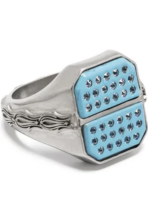 Maison Margiela Enamel rhinestone-embellished signet ring